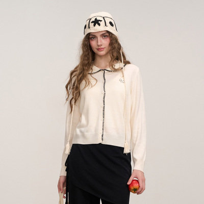 CloudSeason毛针织衫修狗娃娃领