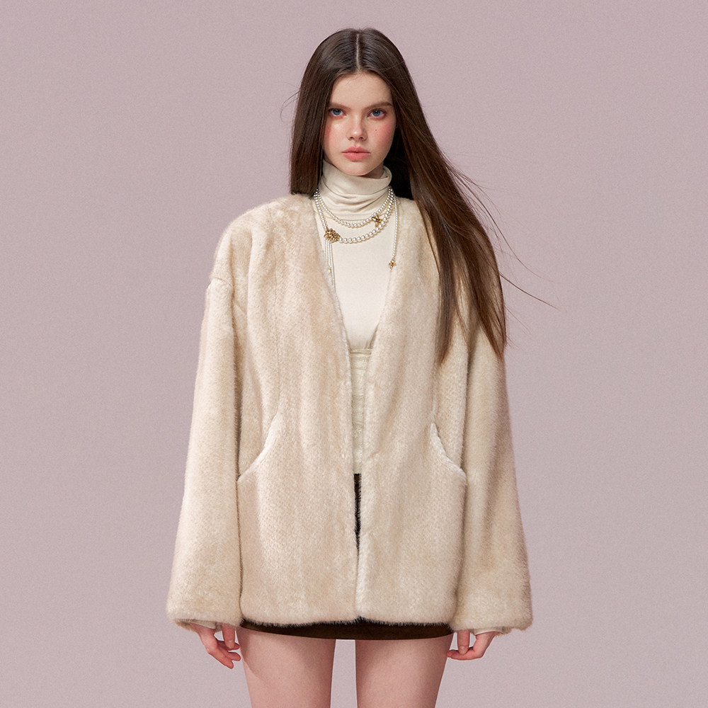 VIAPITTI渐变大口袋环保皮草