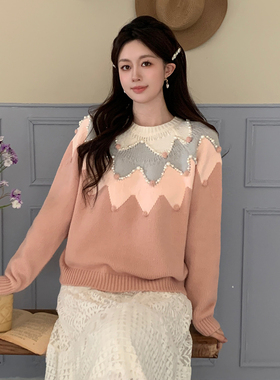 Ciobbur 针织衫毛球钉珠设计北欧风套头上衣2025冬季新款官方授权