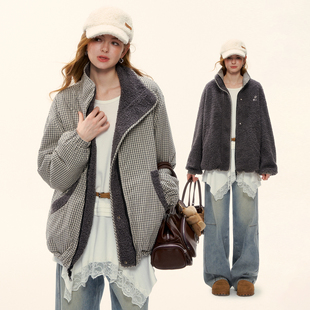 官方授权 新款 AsGony羽绒服时尚 百搭大翻毛领抽绳宽松外套2025冬季