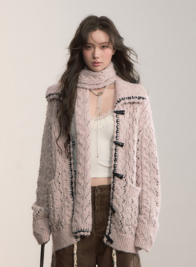 VIA PITTI 毛针织衫宽松重工加厚时尚外套上衣25秋季新款官方授权