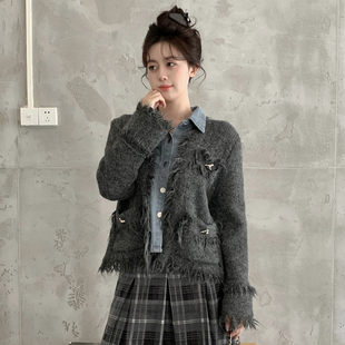 Ciobbur 外套休闲百搭宽松牛仔拼接小香上衣2025秋季新款官方授权