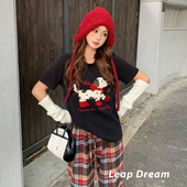 DREAM 短袖 T恤百搭毛巾绣腊肠狗磨毛上衣26春季 LEAP 新款 官方授权