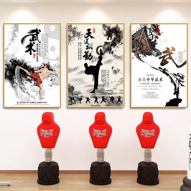 武术装饰海报武馆培训教室墙面布现代装饰画