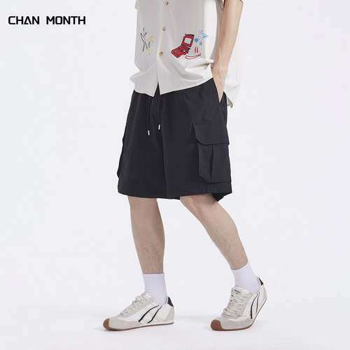 CHANMONT夏季黑色休闲短裤男