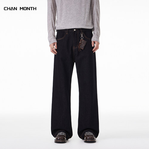 CHANMONTH美式风原色牛仔裤男生