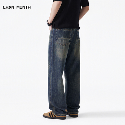 CHANMONTH美式高街复古牛仔裤男