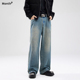 CHAN 子 男女宽松直筒休闲cleanfit裤 MONTH美式 复古潮牌牛仔裤
