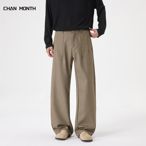 CHANMONTH千鸟格羊毛休闲西裤男
