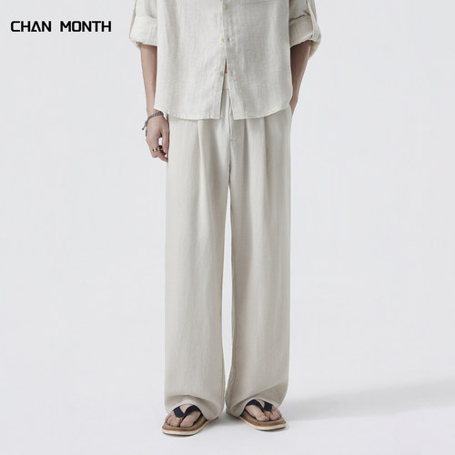 CHANMONTH夏季老钱风休闲裤男