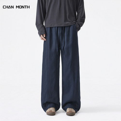 CHANMONTH夏季亚麻莱赛尔休闲裤