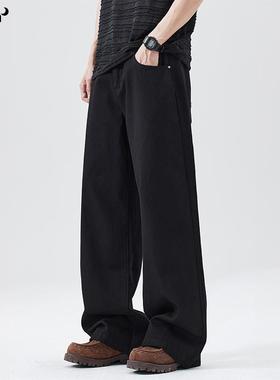 CHAN MONTH美式复古水洗cleanfit直筒牛仔裤男宽松阔腿休闲长裤子