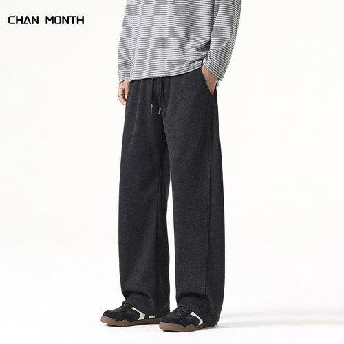 CHANMONTH美式秋冬羊毛休闲裤男