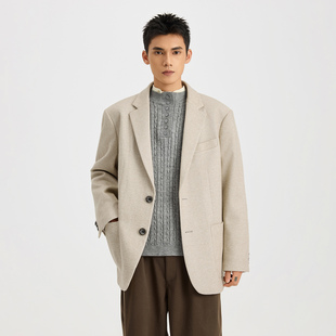 外套男士 CHAN 潮牌宽松休闲西装 复古休闲西服男秋季 MONTH美式