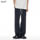 宽松直筒阔腿拖地长裤 CHAN 子 男夏季 新款 MONTH美式 复古条纹休闲裤