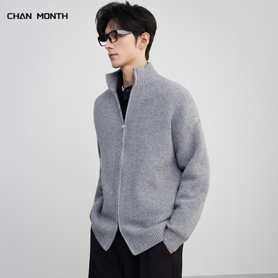 CHANMONTH美式复古立领毛衣外