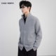 潮牌针织衫 CHAN 外套 复古立领拉链灰色开衫 毛衣男秋季 MONTH 美式