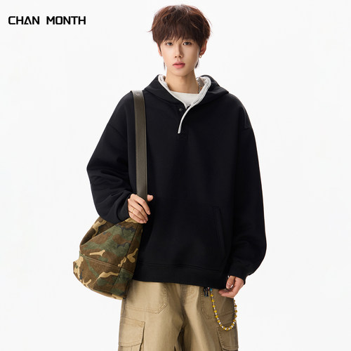 CHANMONTH秋季新品拉链连帽卫衣
