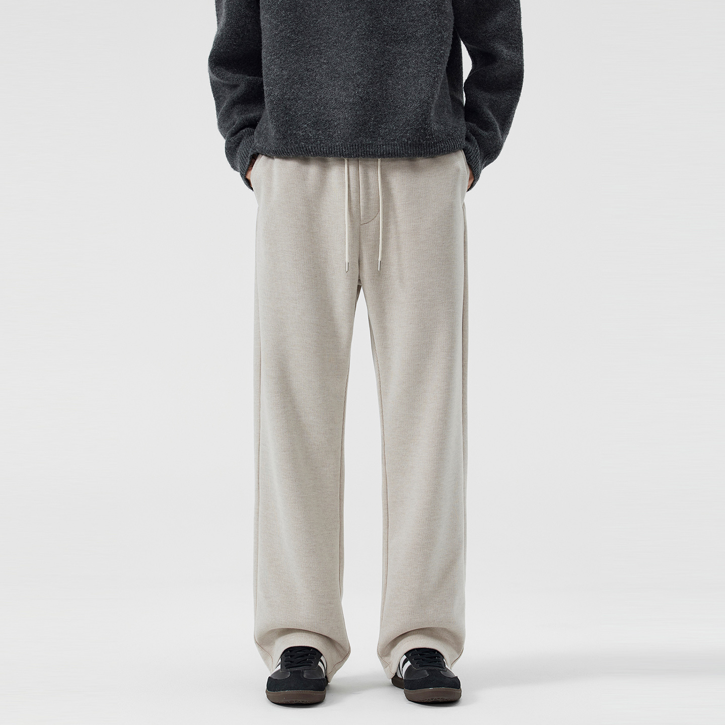 CHANMONTH美式复古绵羊毛休闲裤