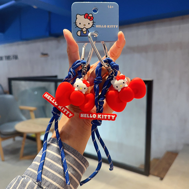 新品可爱正版HelloKitty凯蒂猫蝴蝶结精致钥匙扣女闺蜜生日小饰品