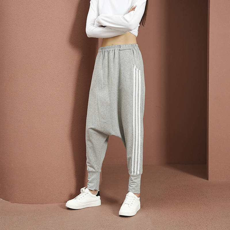 允格简约中腰长裤吊裆裤