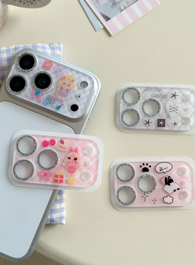 适用于苹果17PRO镜头膜17系列闪粉imd卡通iphne17promax保护膜