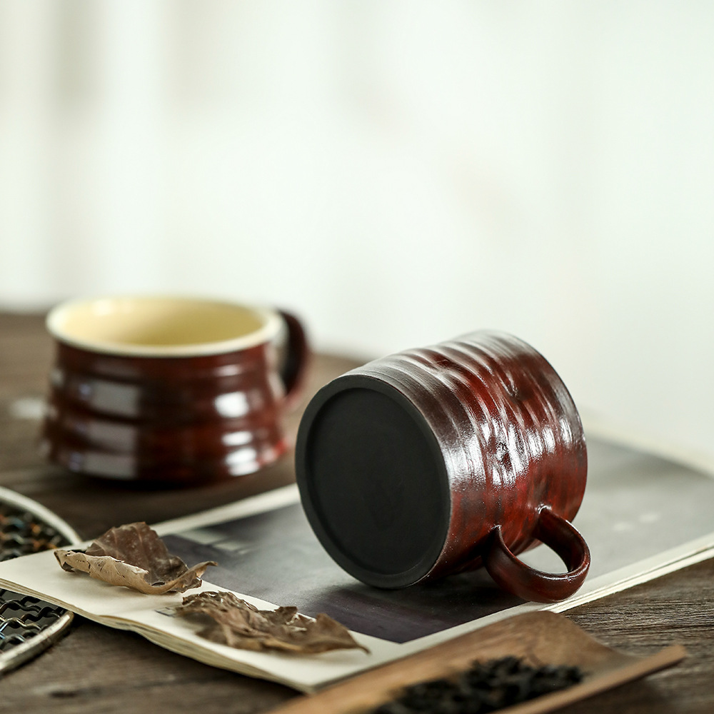 道言手作马克杯故宫红釉炭烧手工茶杯原矿茶具咖啡杯复古陶瓷礼盒