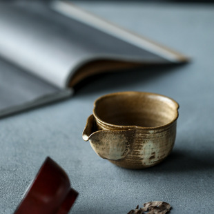 景德镇手工磨砂白釉陶瓷公道杯匀杯茶海粉引开片可养紫砂粗陶手作