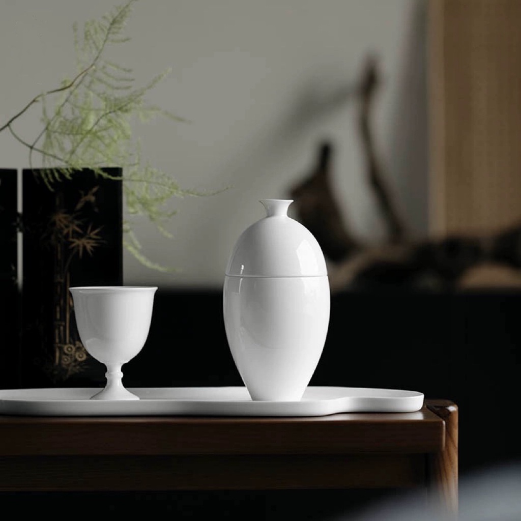 纸白釉现代简约日式家用中式古风温酒器分酒器家用温酒壶