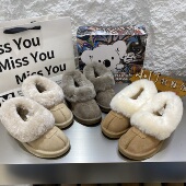 考拉小熊雪地靴1871羊毛口外翻包子和尚豆豆浅口雪地棉女初冬