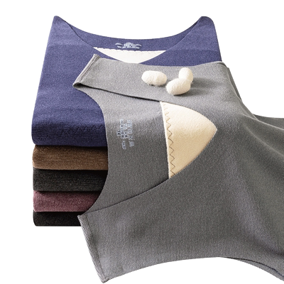 德绒蚕丝保暖背心男秋冬季大贴片