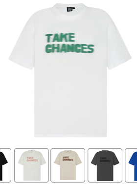 TC STORE TAKE CHANCES潮牌幻影logo纯棉圆领短袖男夏季情侣装t恤