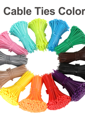 新光塑料彩色3X100国标尼龙扎带红黄蓝绿紫粉扎线捆绑带618盛典