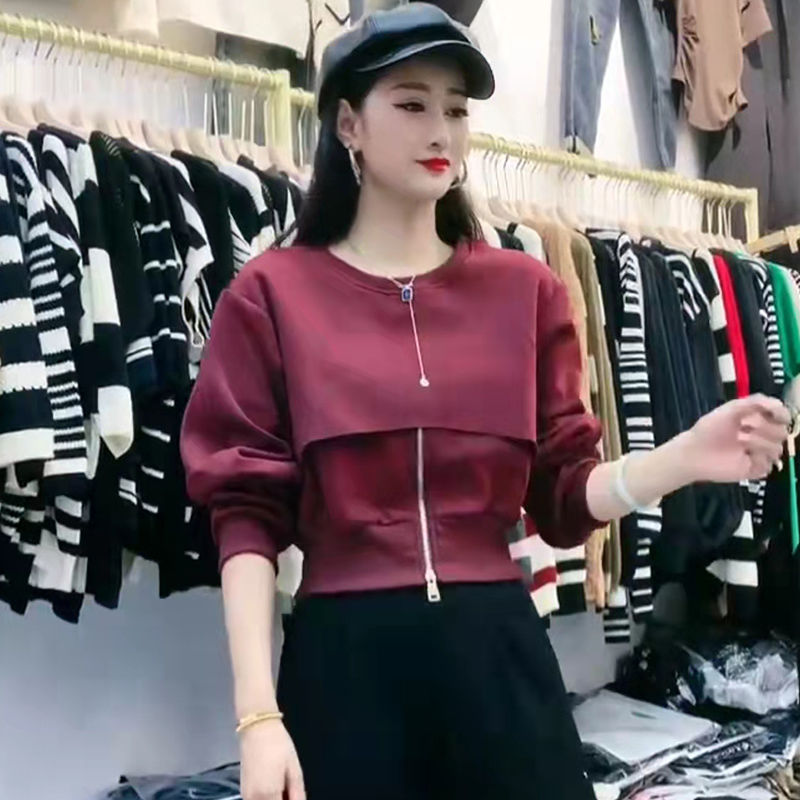 2025新款韩版宽松休闲百搭长袖T恤女设计感小众洋气减龄上衣卫衣