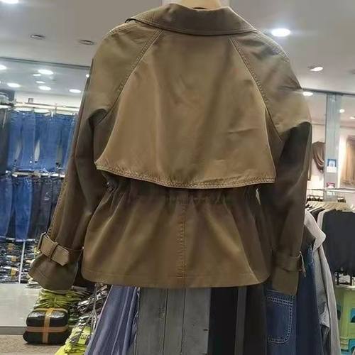 精品短款风衣外套收腰
