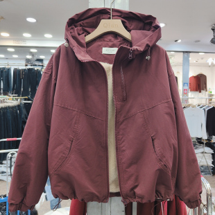 2025冬新款 欧货加绒冲锋衣棉服外套女欧货连帽加绒派克服休闲防风