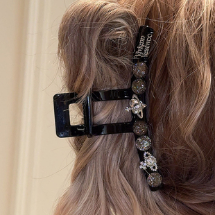 辣妹引力 高级感亚克力大号抓夹优雅气质后脑勺盘发鲨鱼夹 法式