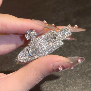 摩登星云 设计轻奢超闪土星闪钻边夹鸭嘴发夹ins网红女生发饰