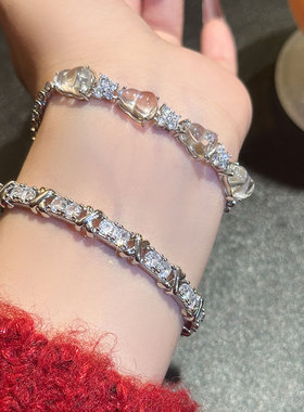 镶钻锆石开口手镯小众设计