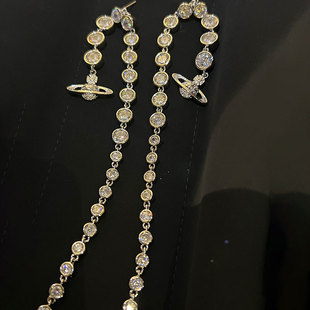 赴梦星河◆2025设计师款早秋闪钻气质长款高级感名媛耳饰百搭耳环