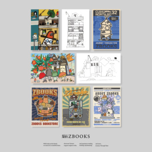 纸布石书店原创设计云南昆明手绘风明信片小众独特地标纪念卡片