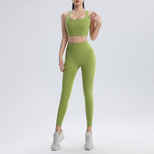 瑜伽服套装女新款一体式防震跑步运动内衣高腰提臀瑜伽裤