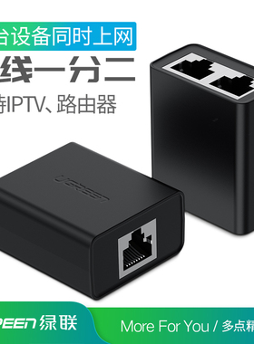 绿联 CM210网线分线器一分二流连转接换头同时上网iptv宽带 50923