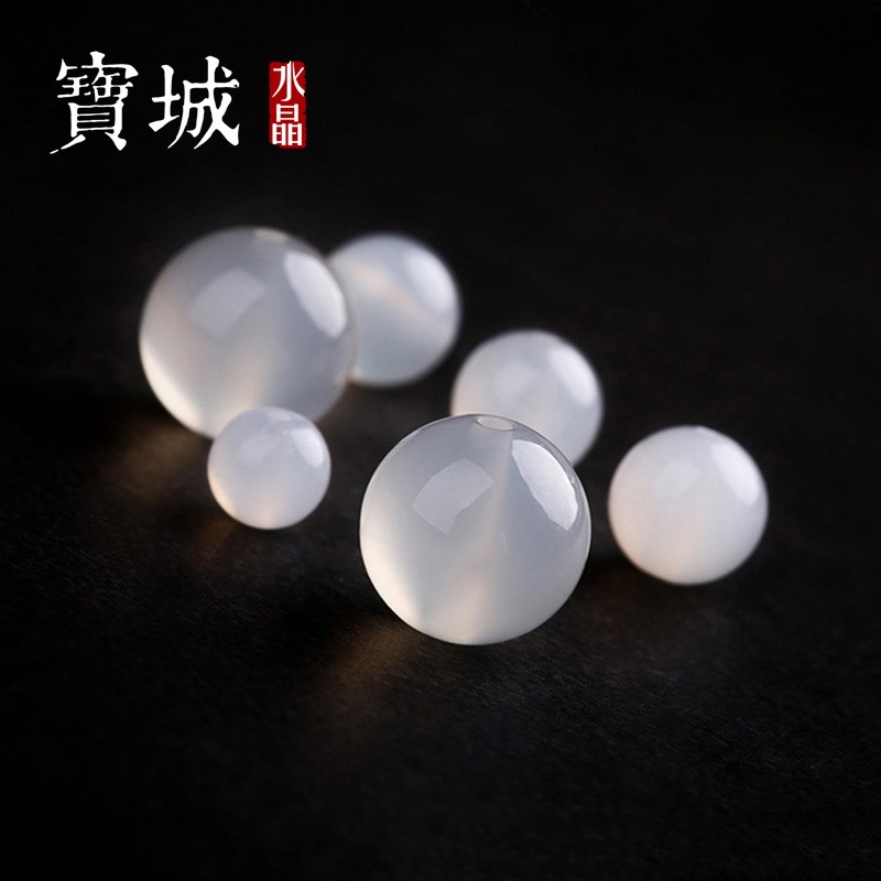 2025天然白玛瑙水晶散珠隔珠 diy手工串珠编织手链手串饰品配件材