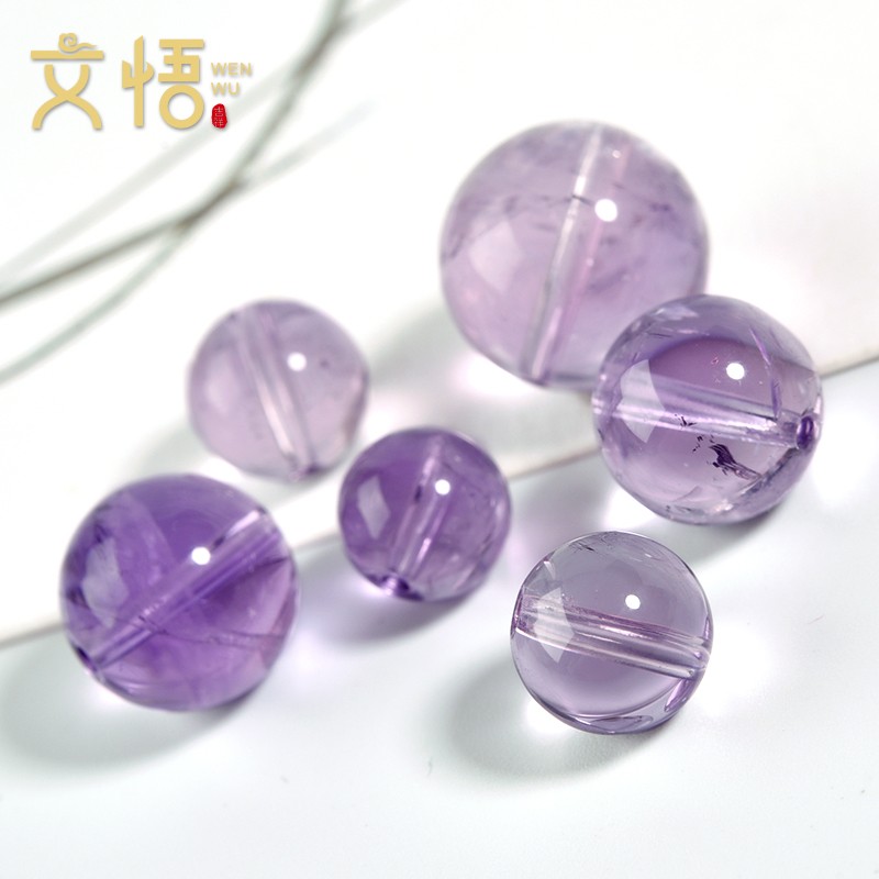 2025天然玻利维亚紫水晶手链散珠串珠diy紫色水晶珠子薰衣草单珠