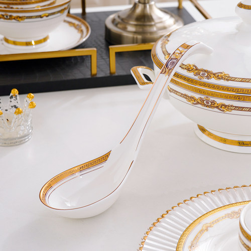 汤勺创意器行长柄调羹骨瓷家用