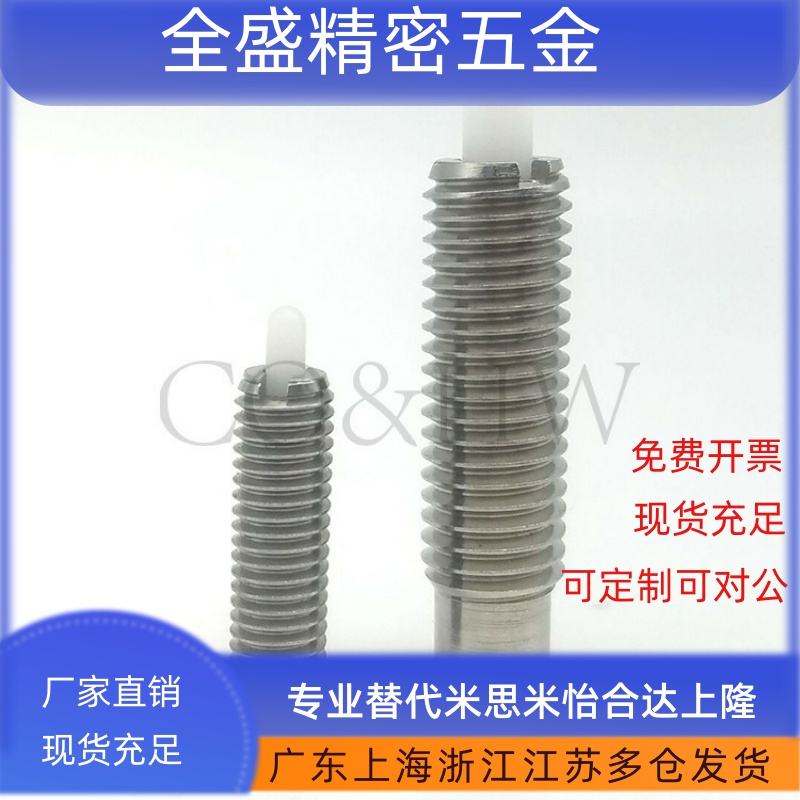 不锈钢弹簧柱塞PJLSK3/4/5/6/8/10/12/16超轻载聚缩醛销ZAP09