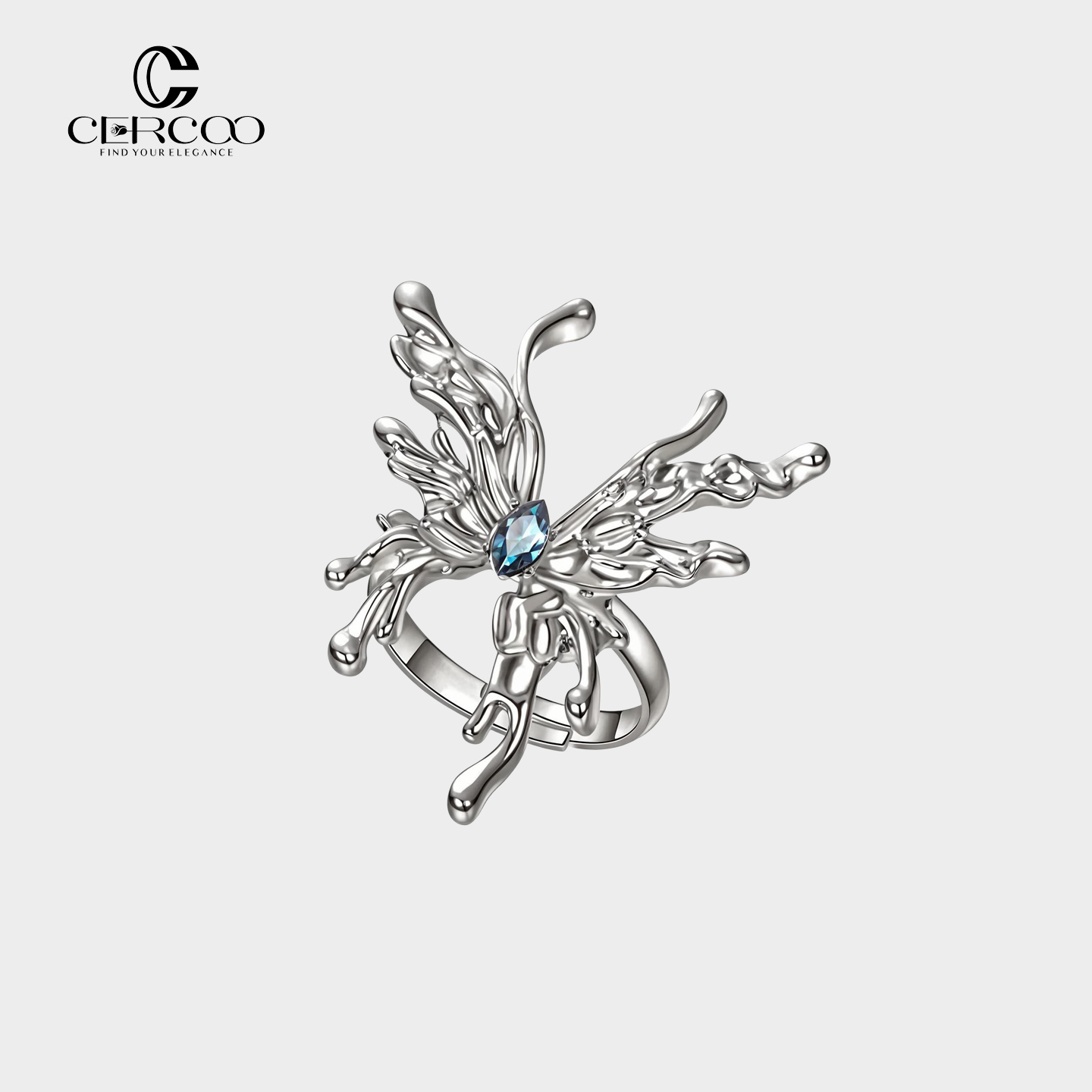 Cercoo/奢蔻气质蝴蝶高档戒指