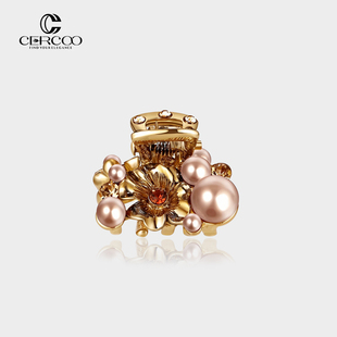 Cercoo 奢蔻复古礼赞系列发夹珍珠小号抓夹小香风边夹气质刘海夹