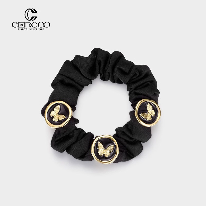 Cercoo/奢蔻蝶衣图腾蝴蝶马尾发绳盘发大肠发圈皮筋女头花头发饰